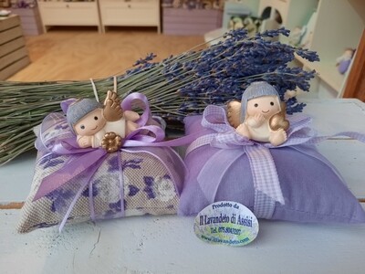 Cuscinetti pieni di lavanda con angioletto