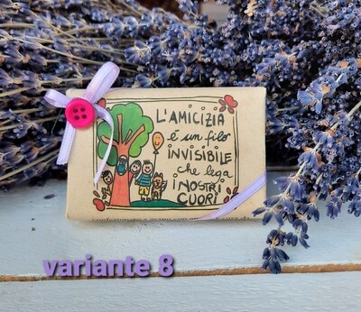 Saponette naturali alla lavanda con frasi amicizia