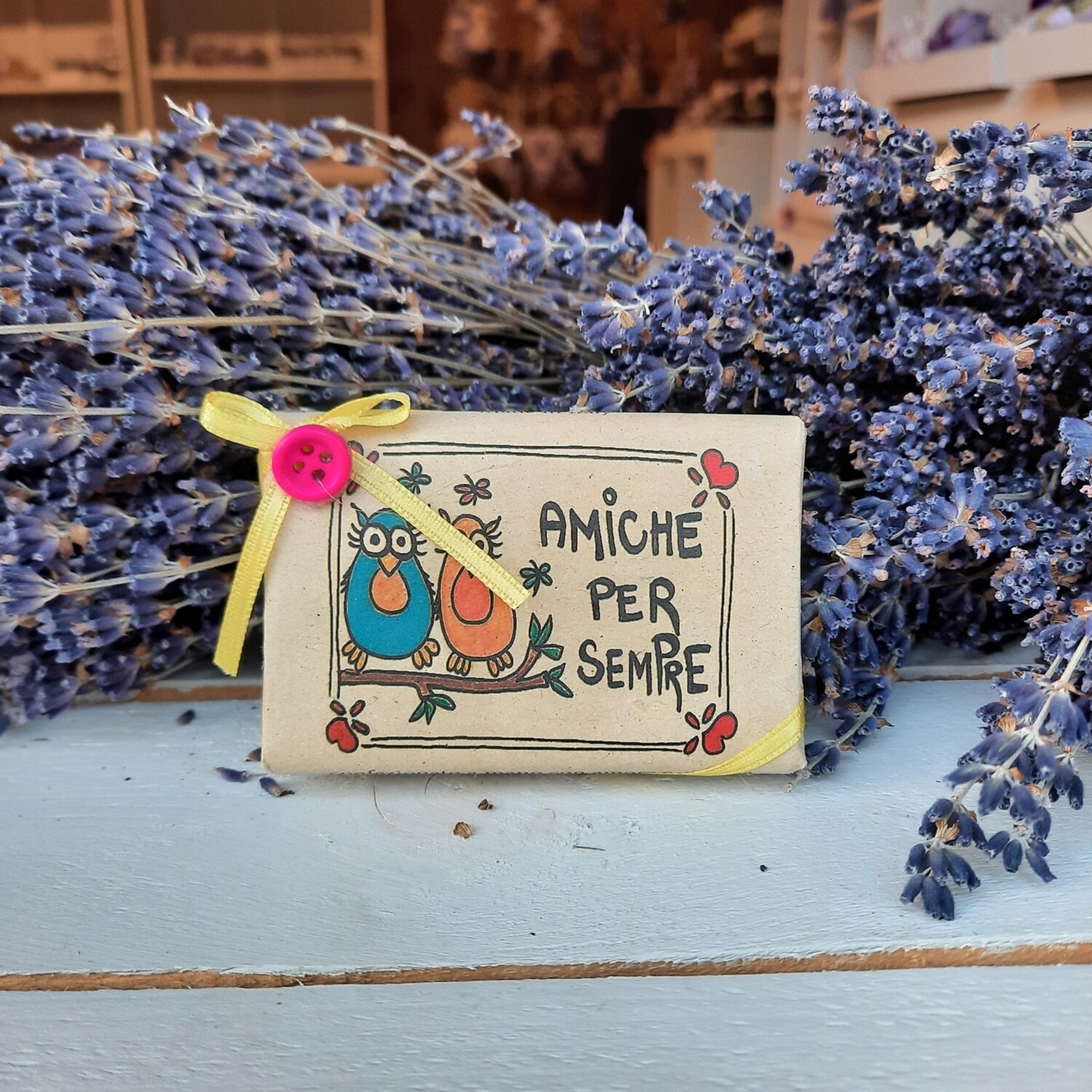 Saponette naturali alla lavanda con frasi amicizia