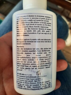 Gel gambe riattivante circolazione con lavanda