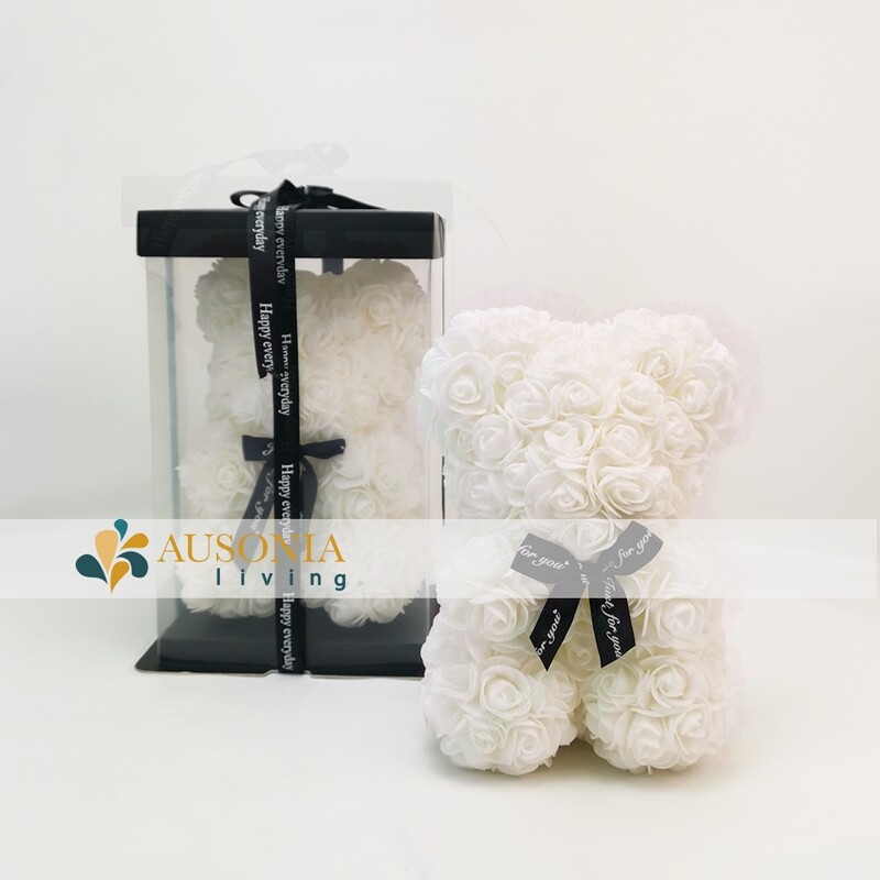 Teddy Rose Bear Bianco