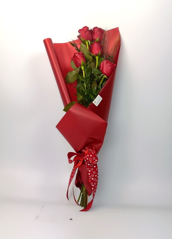 Bouquet 5 Rose Rosse