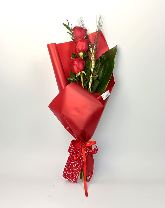 Bouquet 3 Rose Rosse Love