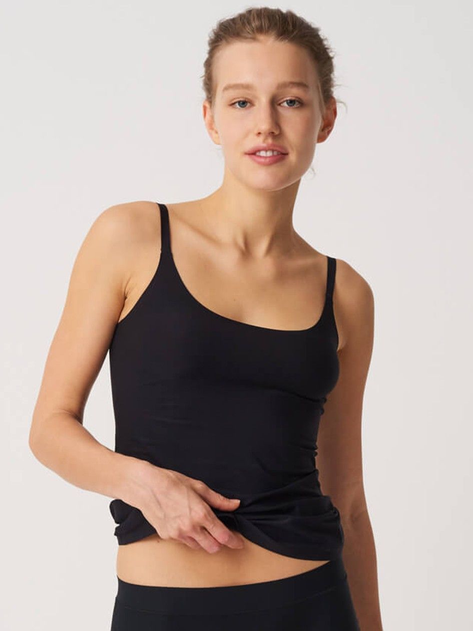 CHL1062 Soft Stretch Thin Strap Camisole, Color: Black, Size: XSmall/Small