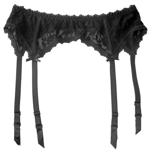 HAK48B104 Signature Lace Garter Belt, Color: Black, Size: Small