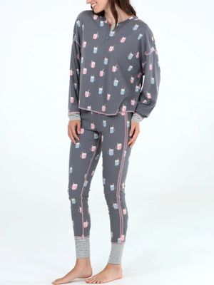HND54194 Breakfast in Bed Rib Jersey Pj Set
