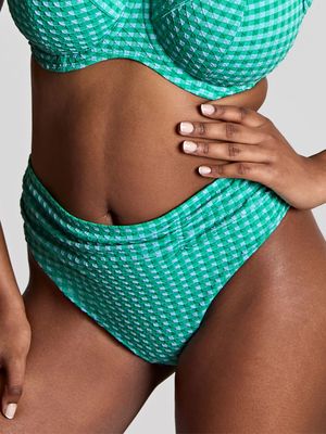 PANSW1729 Gingham Mid Rise Swim Brief