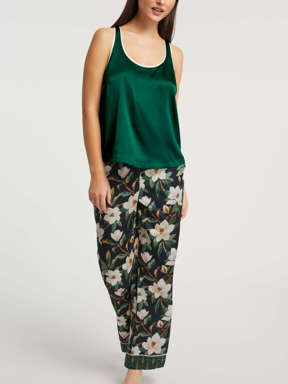 INJ7066 Silk Racerback Tank and Pant Set
