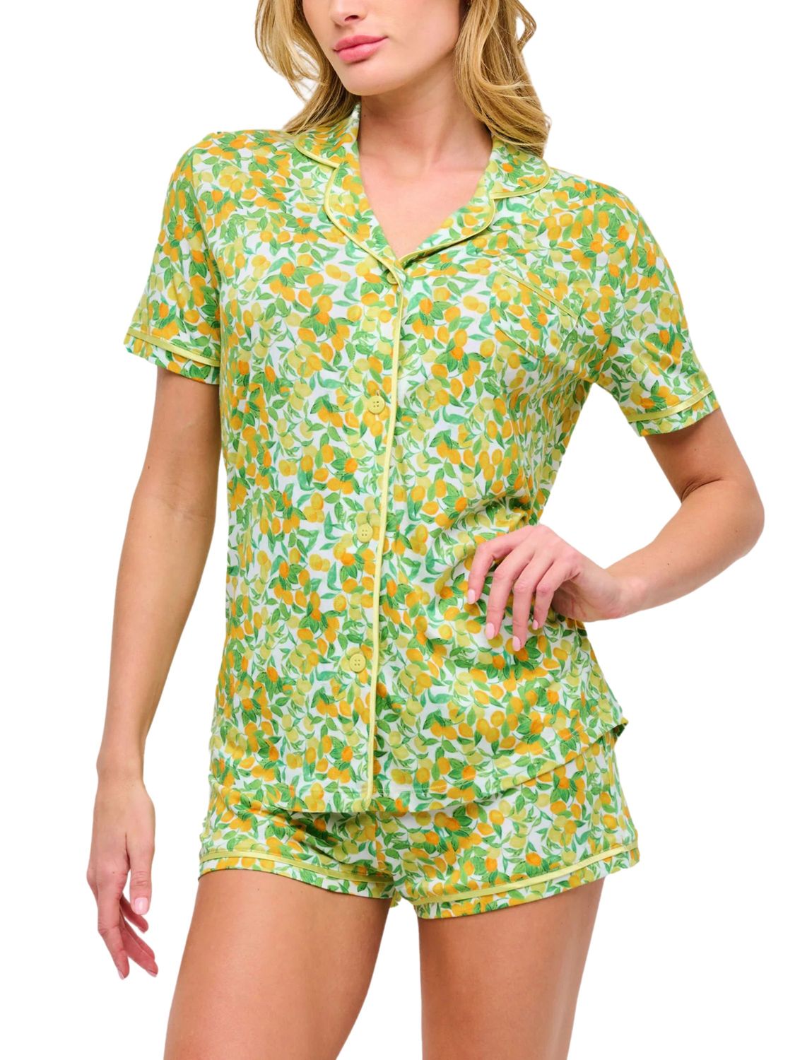 COSAMORP9622 Bella Pima Cotton Short Sleeve &amp; Boxer PJ Set