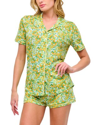 COSAMORP9622 Bella Pima Cotton Short Sleeve &amp; Boxer PJ Set