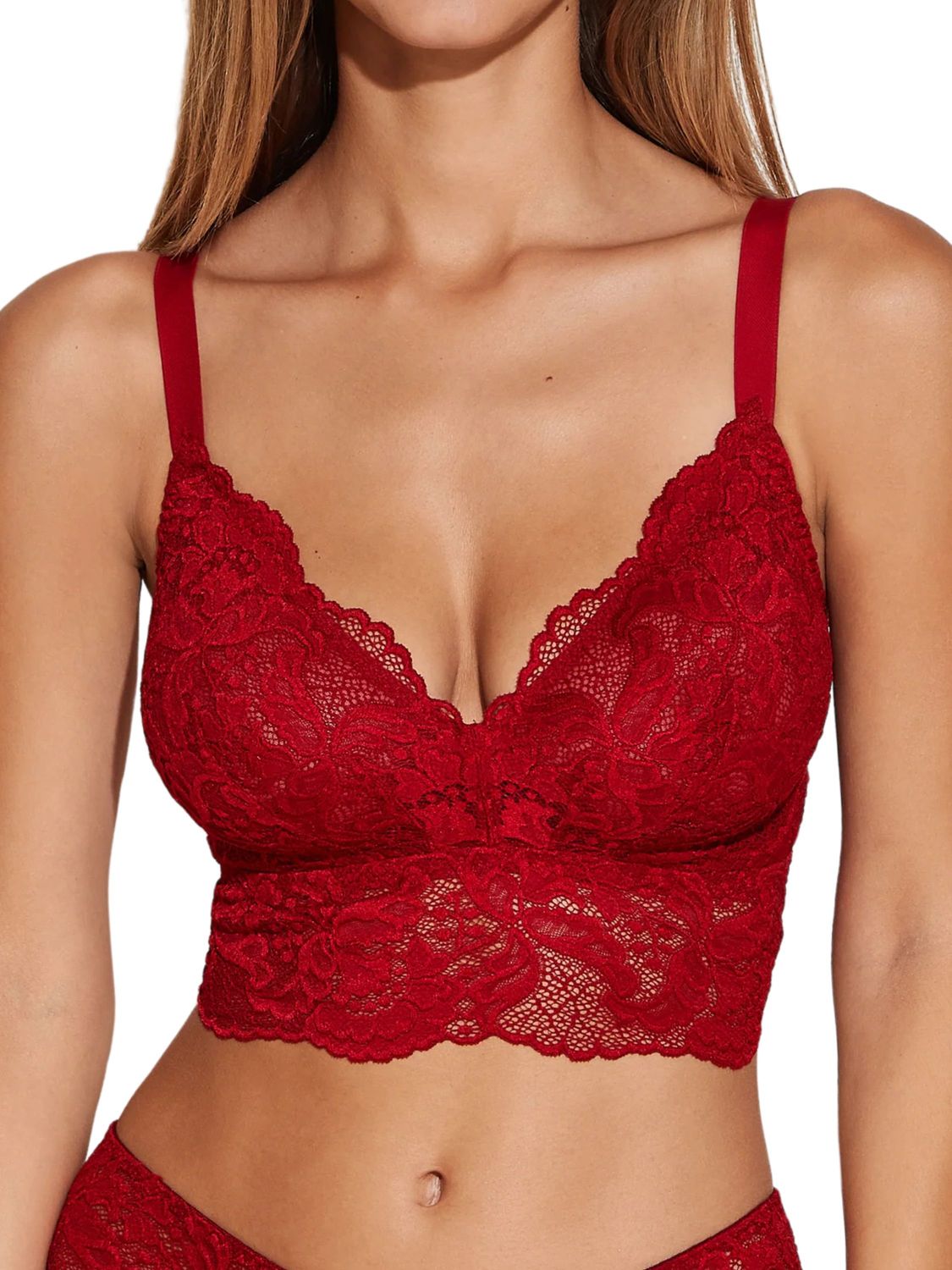 COSJHANS1310 Jhansi Curvy Bralette, Color: SindoorRed, Size: Small