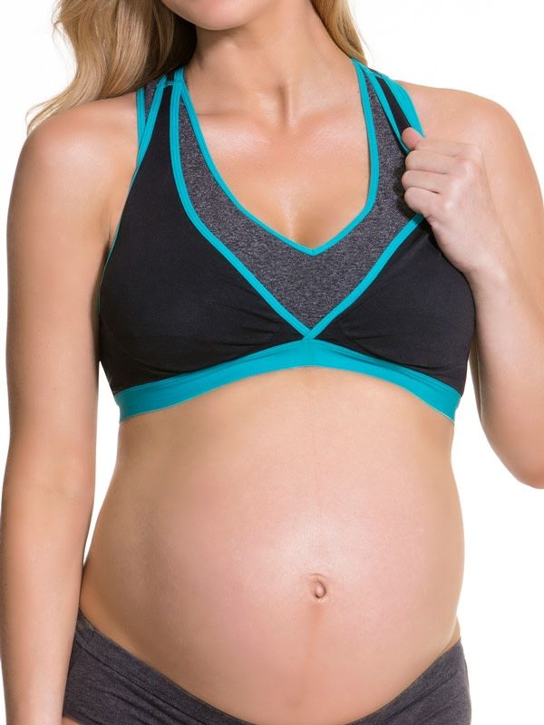 CAK261037 Lotus Yoga &amp; Pumping Bra, Color: Teal, Size: XLarge