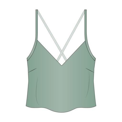 HAK1S44 Satin Sleep Tank, Color: GreenTea, Size: Large
