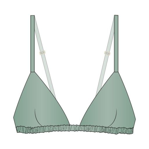 HAK1S74 Satin Sleep Bralette, Color: GreenTea, Size: Medium
