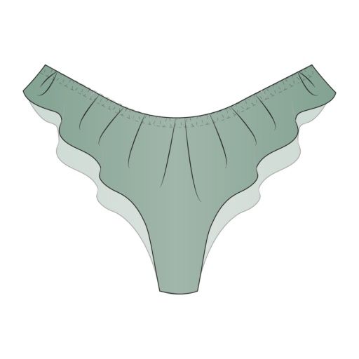 HAK1S24 Satin Sleep Flutter Tanga, Color: GreenTea, Size: Large
