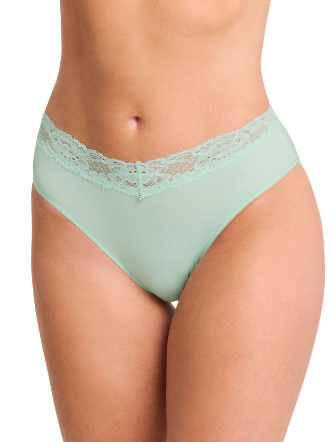MON9004 Lace Trim Brief, Color: Seafoam, Size: Small