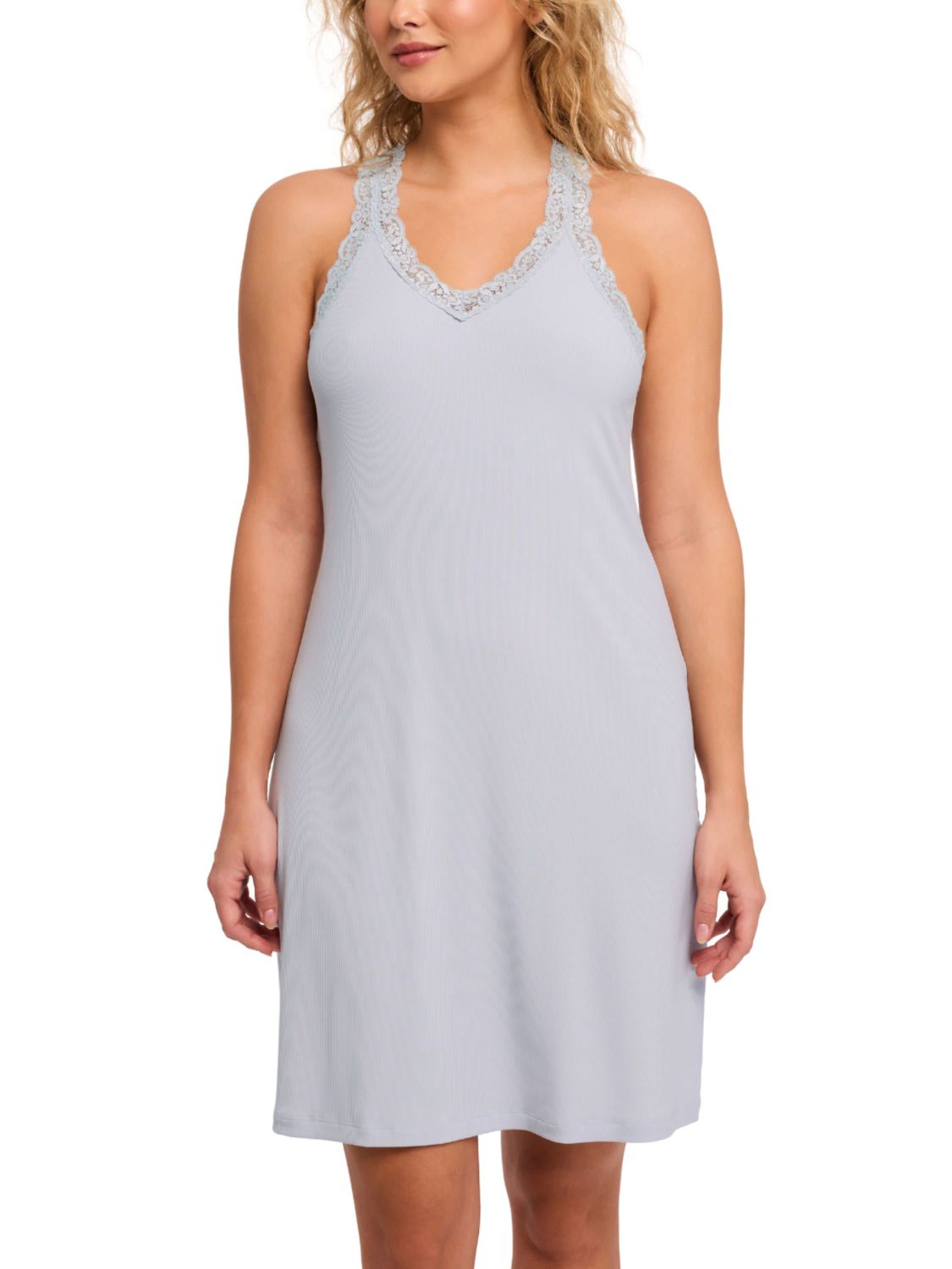 FRT635 Racerback Nightshirt, Color: SilverLakeRib, Size: Small