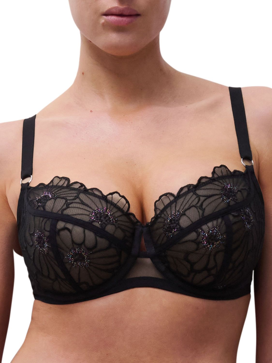 CHP22OM5 Lush Unlined Demi, Size: 40D, Color: FestiveBlack