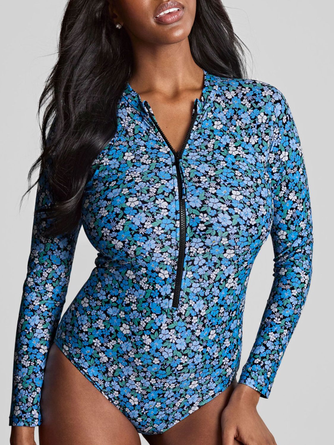 PANSW1725 Grace Long Sleeve Suit, Color: PosyPrint, Size: Medium