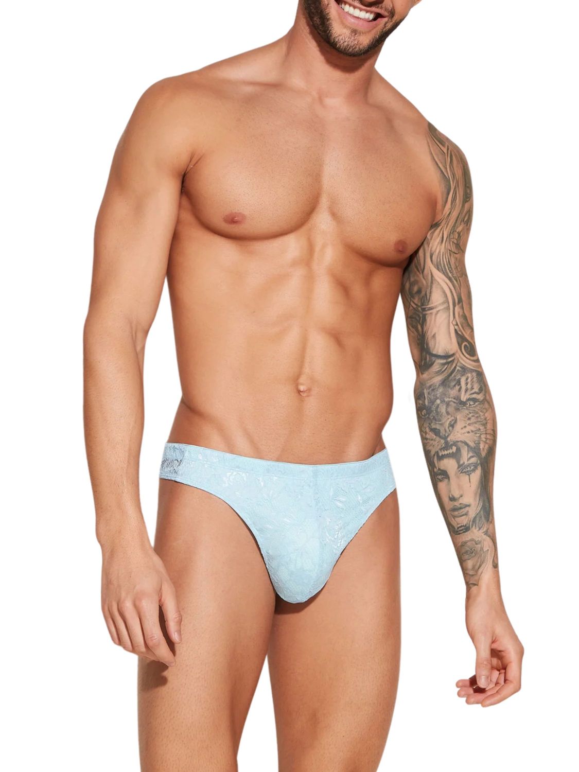 COSNEVER0401 Mens Classic Thong, Color: Aasmani Blue, Size: XLarge