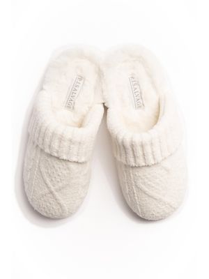 PJSRKCKSL Cable Knit Slide Slippers
