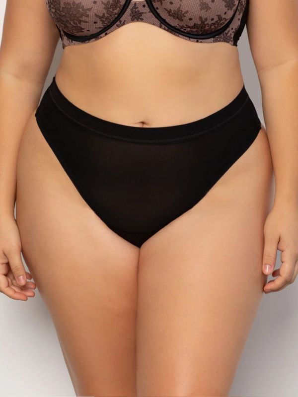 CVC1312 Sheer Mesh Hi Cut Thong