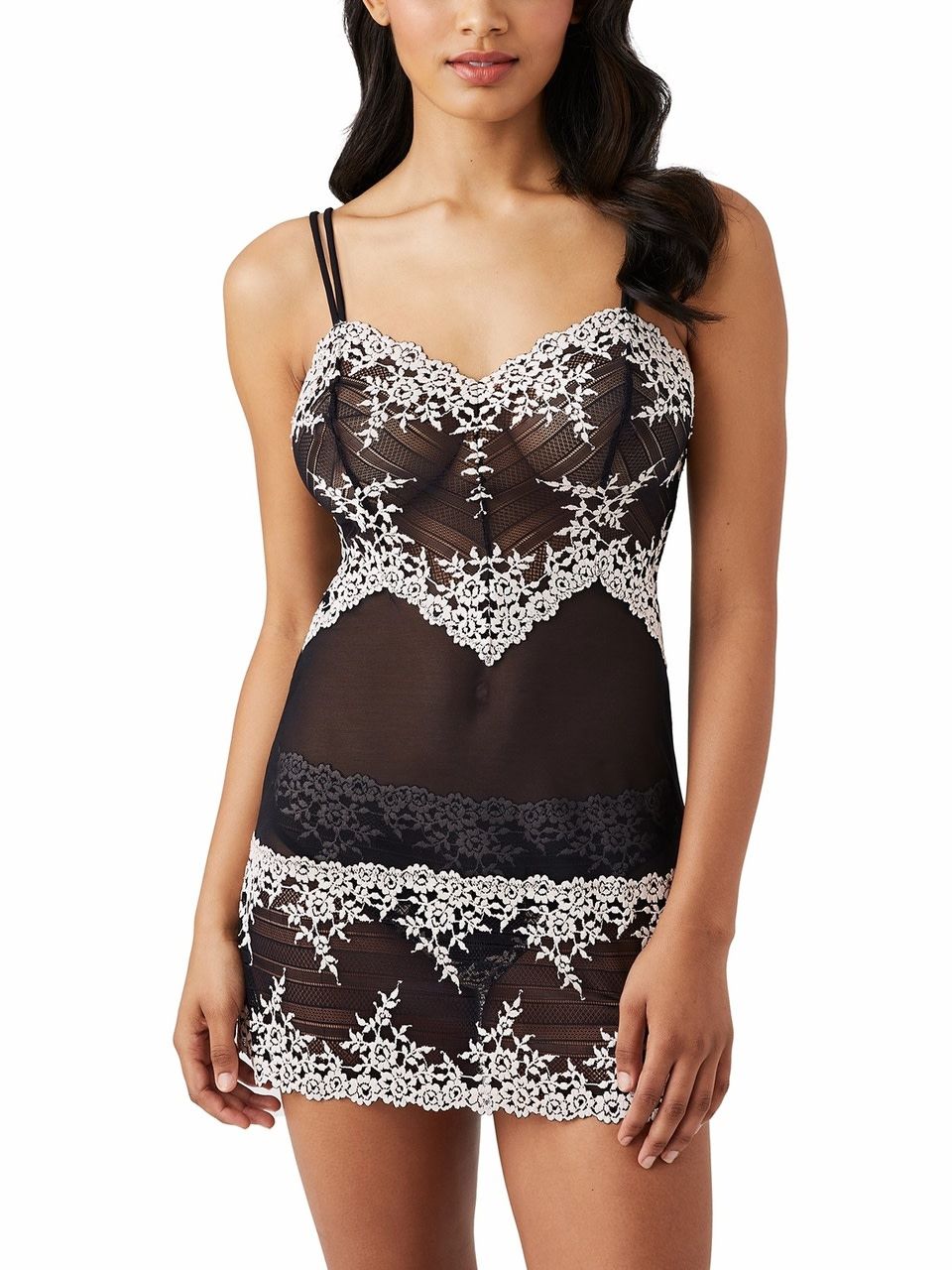 WAC814191 Embrace Lace Chemise, Color: Black, Size: Small