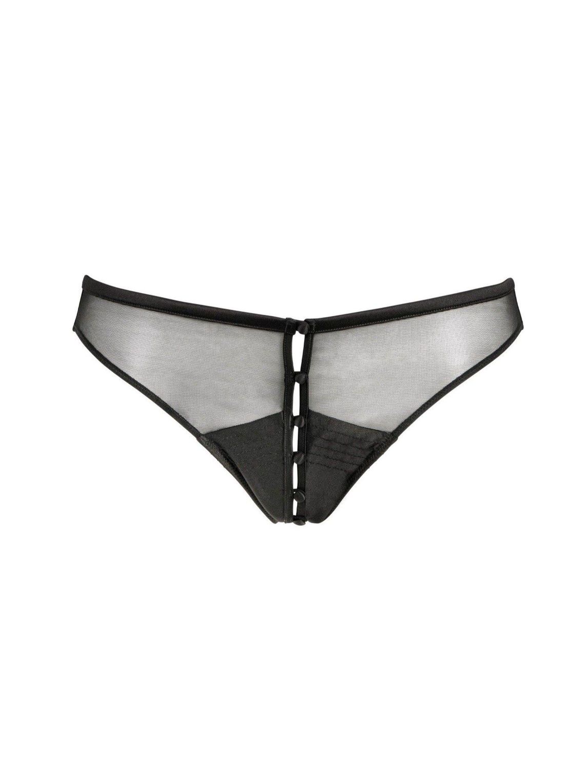 ATADI21 Douce Insomnie Ouvert Brief w Button Detail, Color: Black, Size: Small