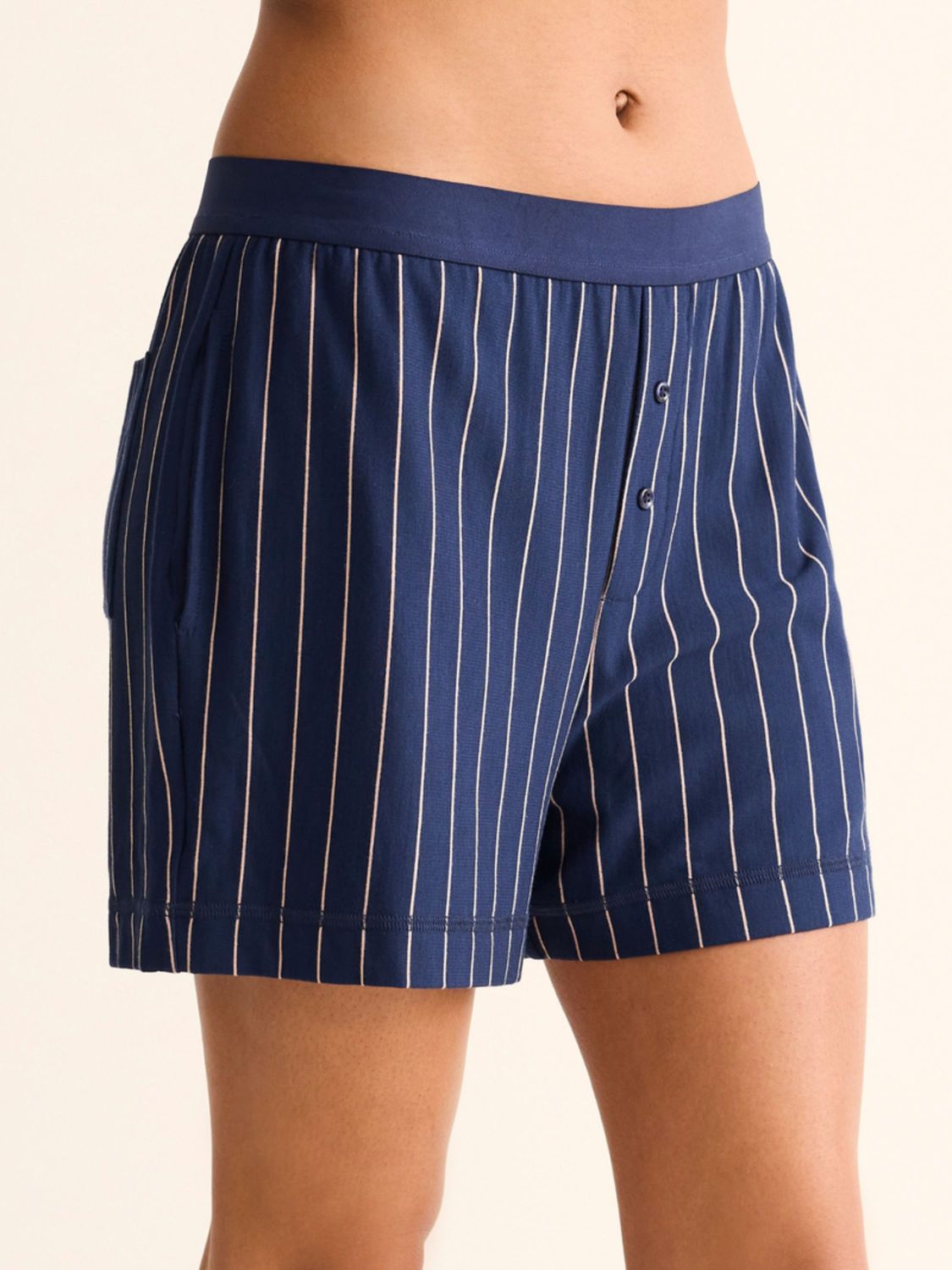 FRT6215 Boyfriend Boxer Short, Color: InkPralineStripe, Size: XSmall