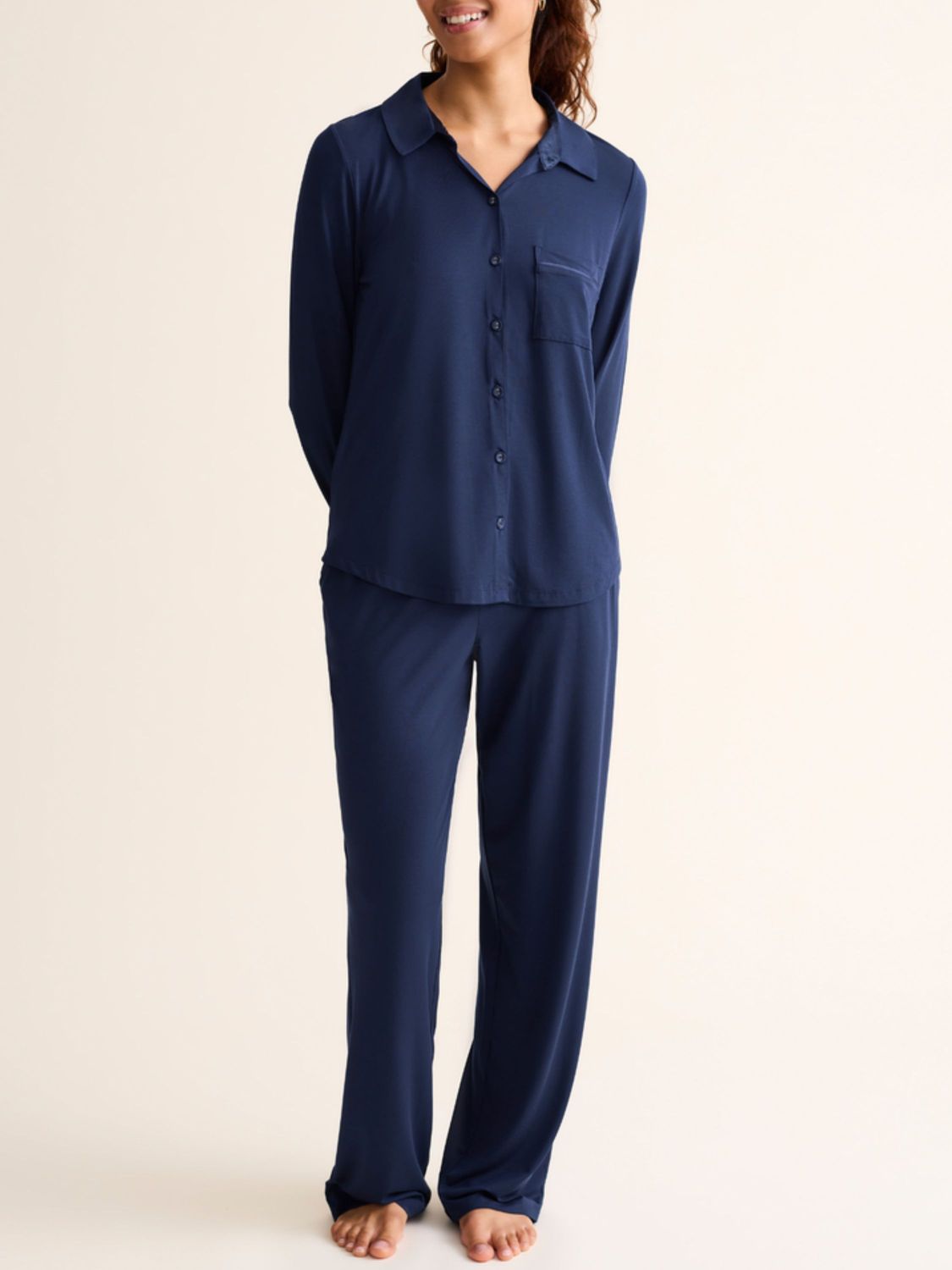 FRT647 Button Down Pj Set, Color: Ink, Size: XSmall