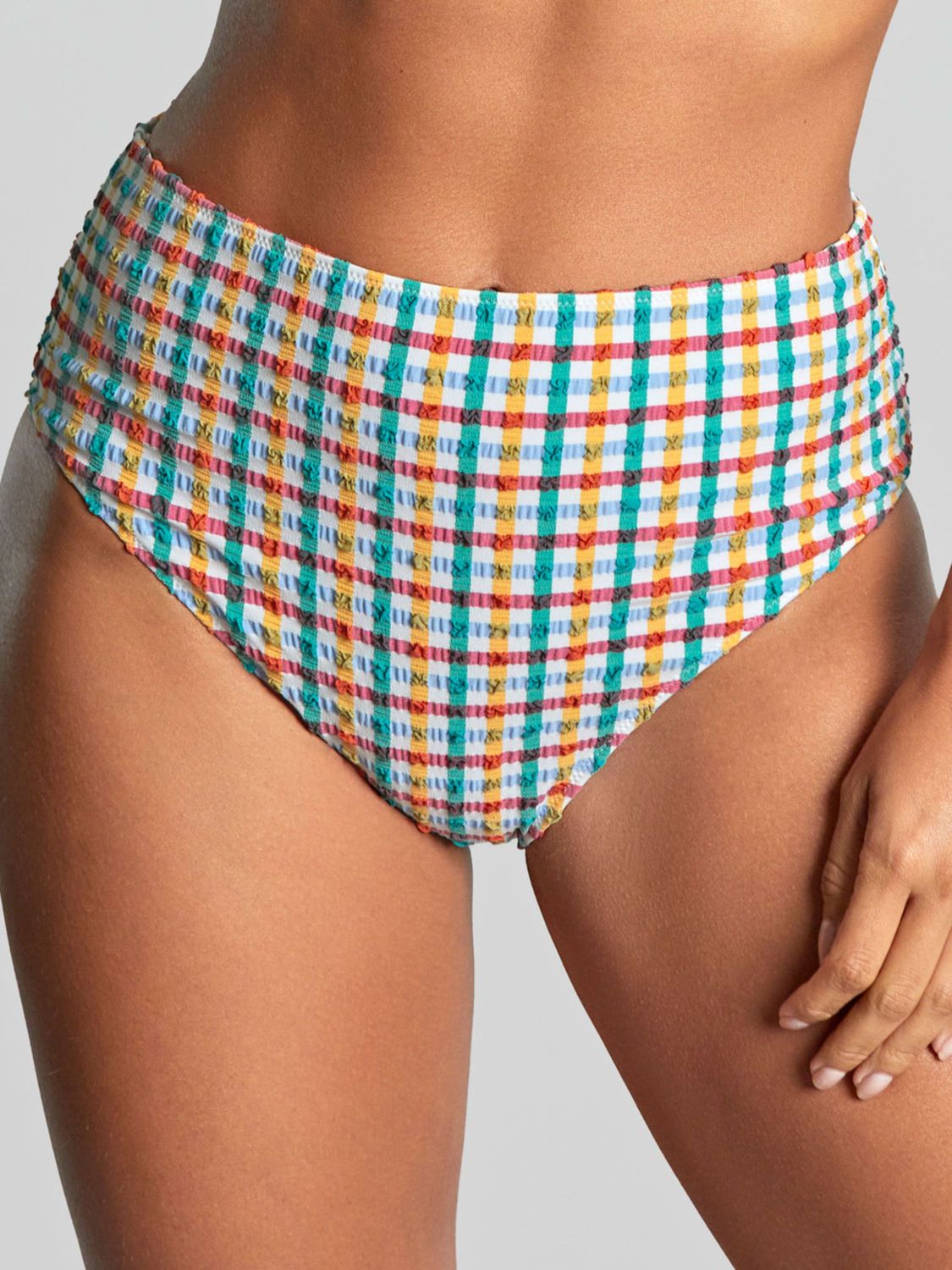 PANSW1755 High Waist Brief, Color: SeersuckerMulti, Size: XLarge