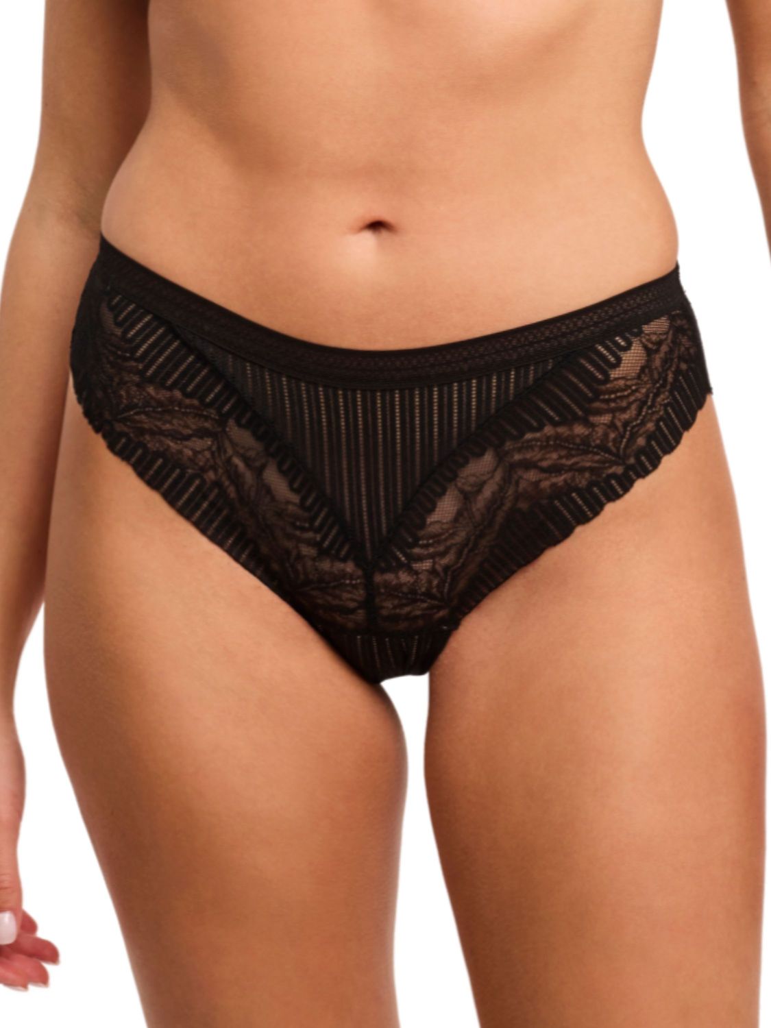 MON9593 Temptation High Leg Brazilian, Color: BlackSand, Size: Small