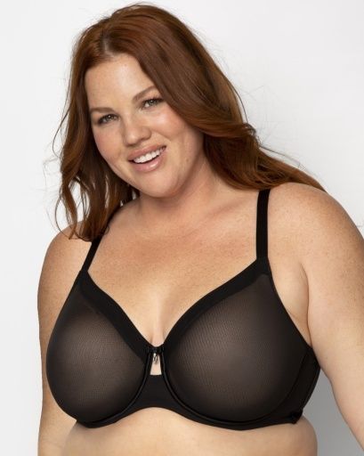 CVC1311 Sheer Mesh Unlined Bra, Color: Black, Size: 36H