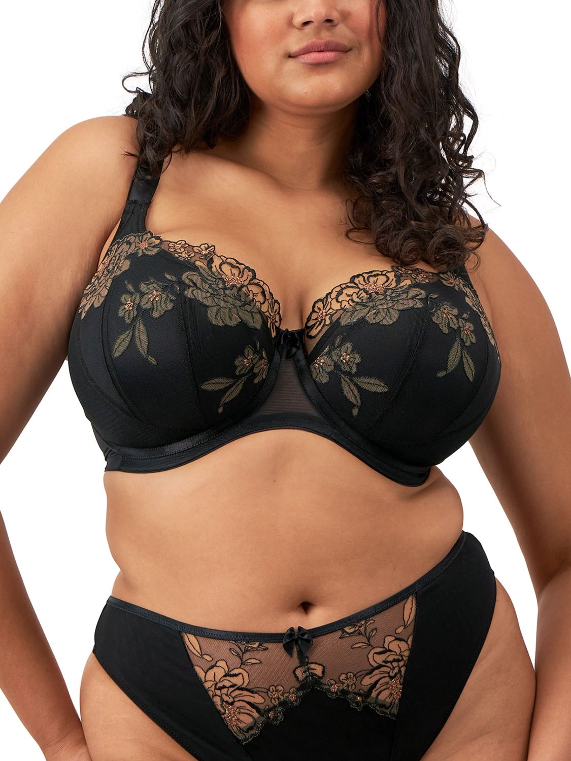 ELO302615 Teagan UW Padded Half Cup Bra, Color: Black Almond, Size: 34I