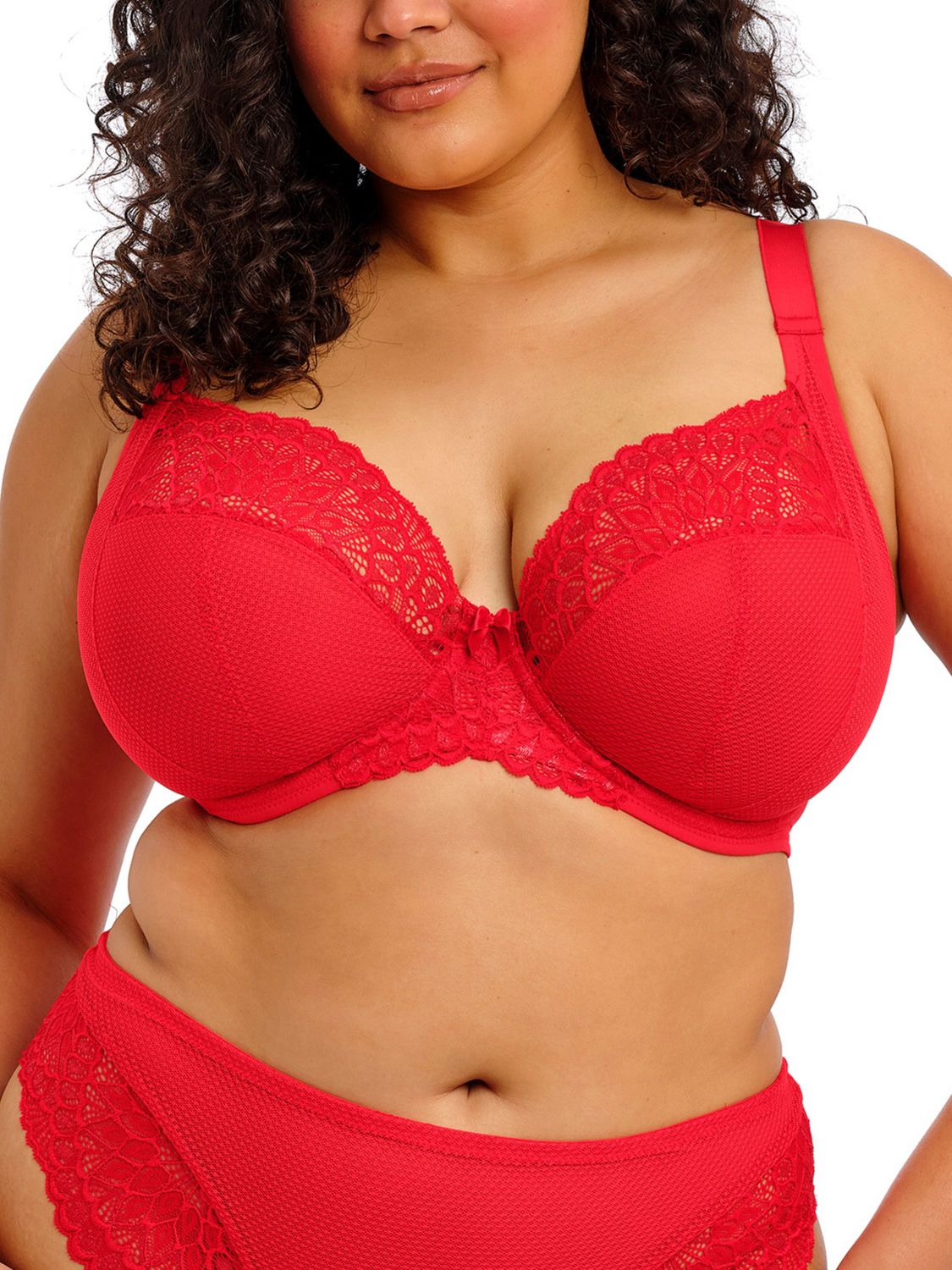ELO303334 Tiernie UW Stretch Lace Plunge Bra, Color: Red, Size: 34I