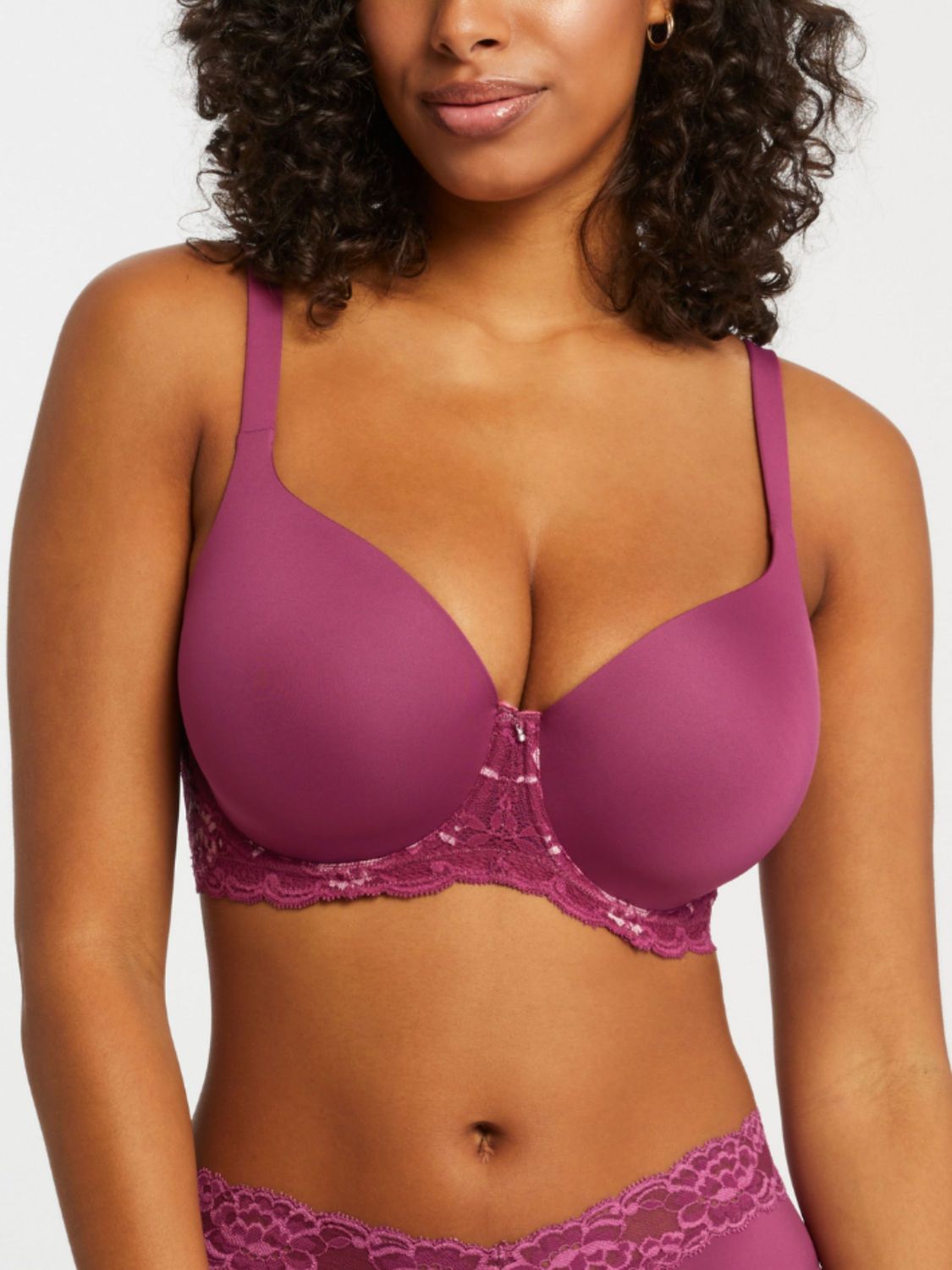 MON9320 Pure Plus Full Coverage TShirt Bra, Color: Cranberry Rose, Size: 34D