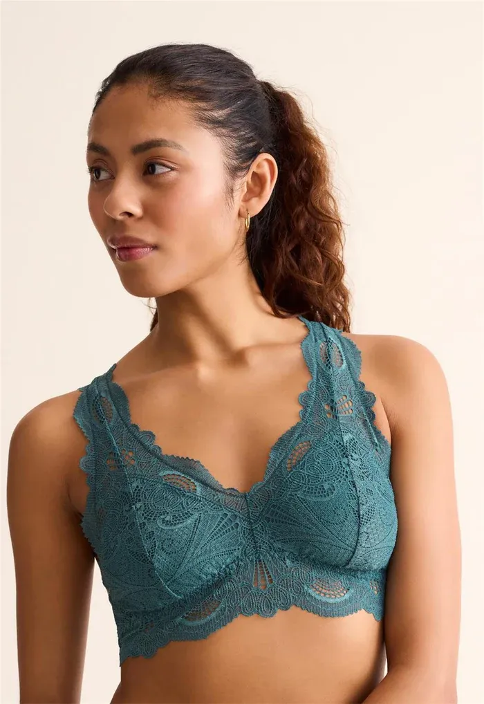 FRT612 Belle Epoque Lace Bralette, Color: Evergreen, Size: Small