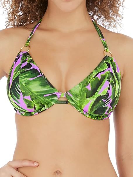FREAS6842 Jungle Oasis Halter Bikini Top