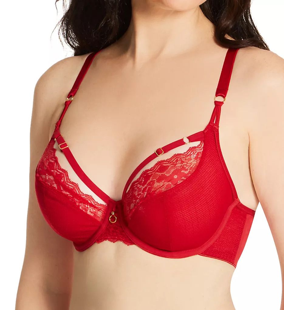 FRE400102 Temptress UW Plunge Bra, Color: Cherry, Size: 34E