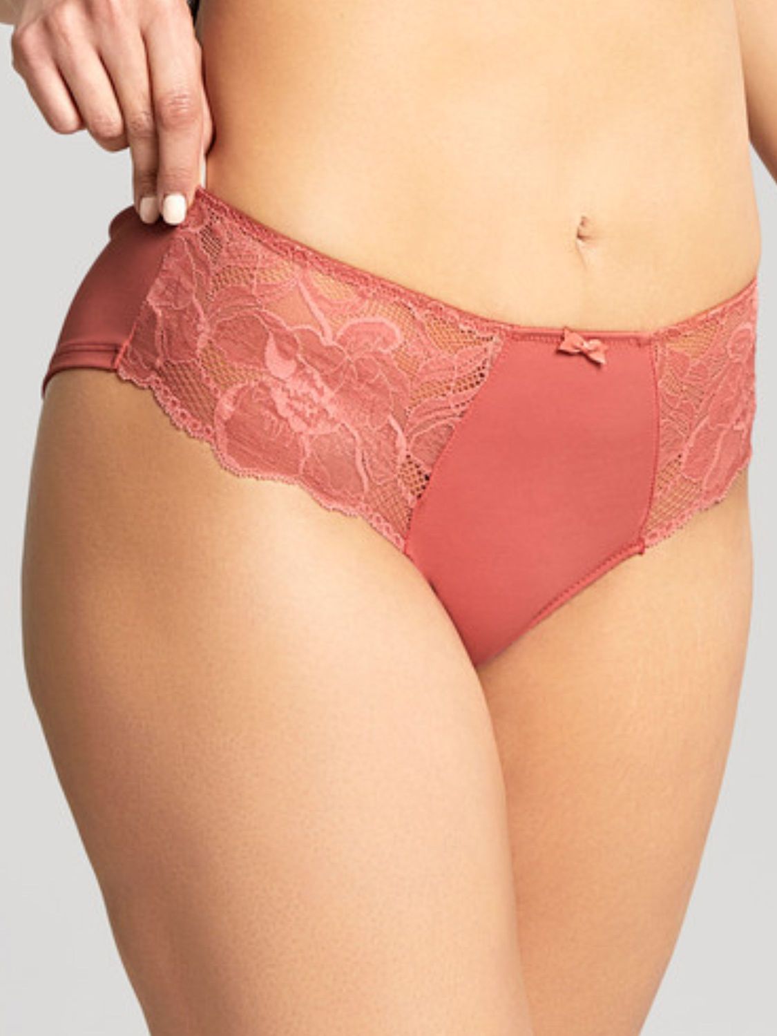PAN10342 Rocha Lace Trim Brief, Color: Garnet Rose, Size: XLarge
