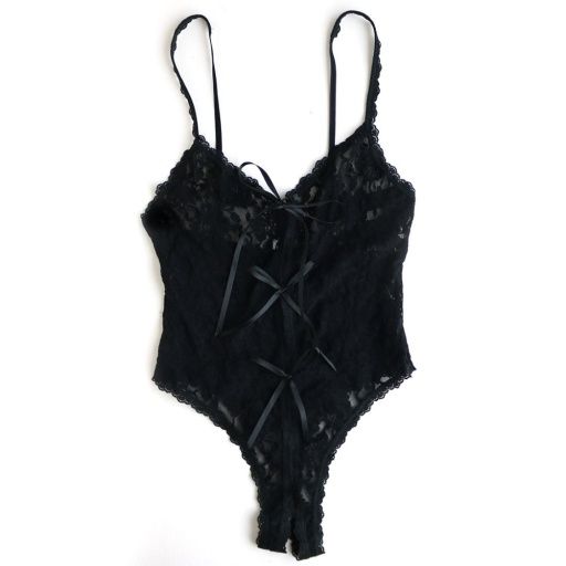 HAK488406 Racy Lace Teddy, Color: Black, Size: Small