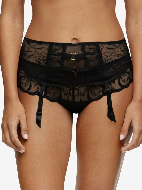 CHL12M7 Fleurs Lace Waist Cincher, Color: Black, Size: Small