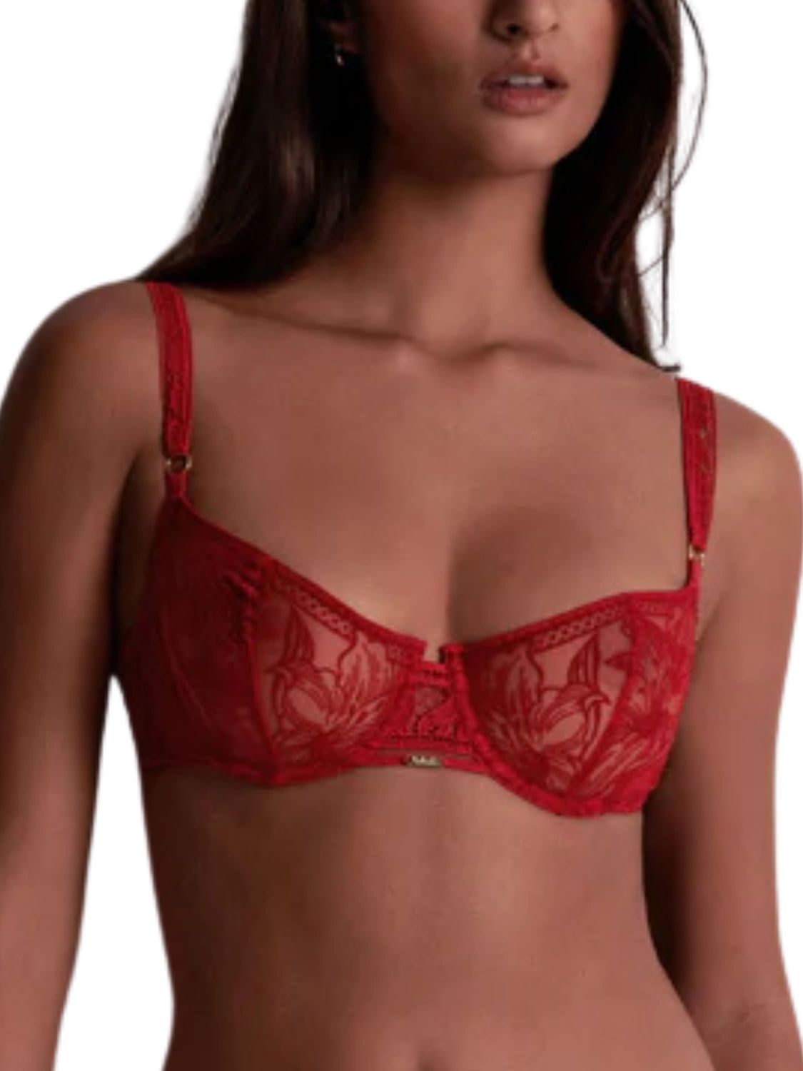 AUB1BF14 Coeur A Corps Half Cup Bra, Color: RougeRebelle, Size: 40C