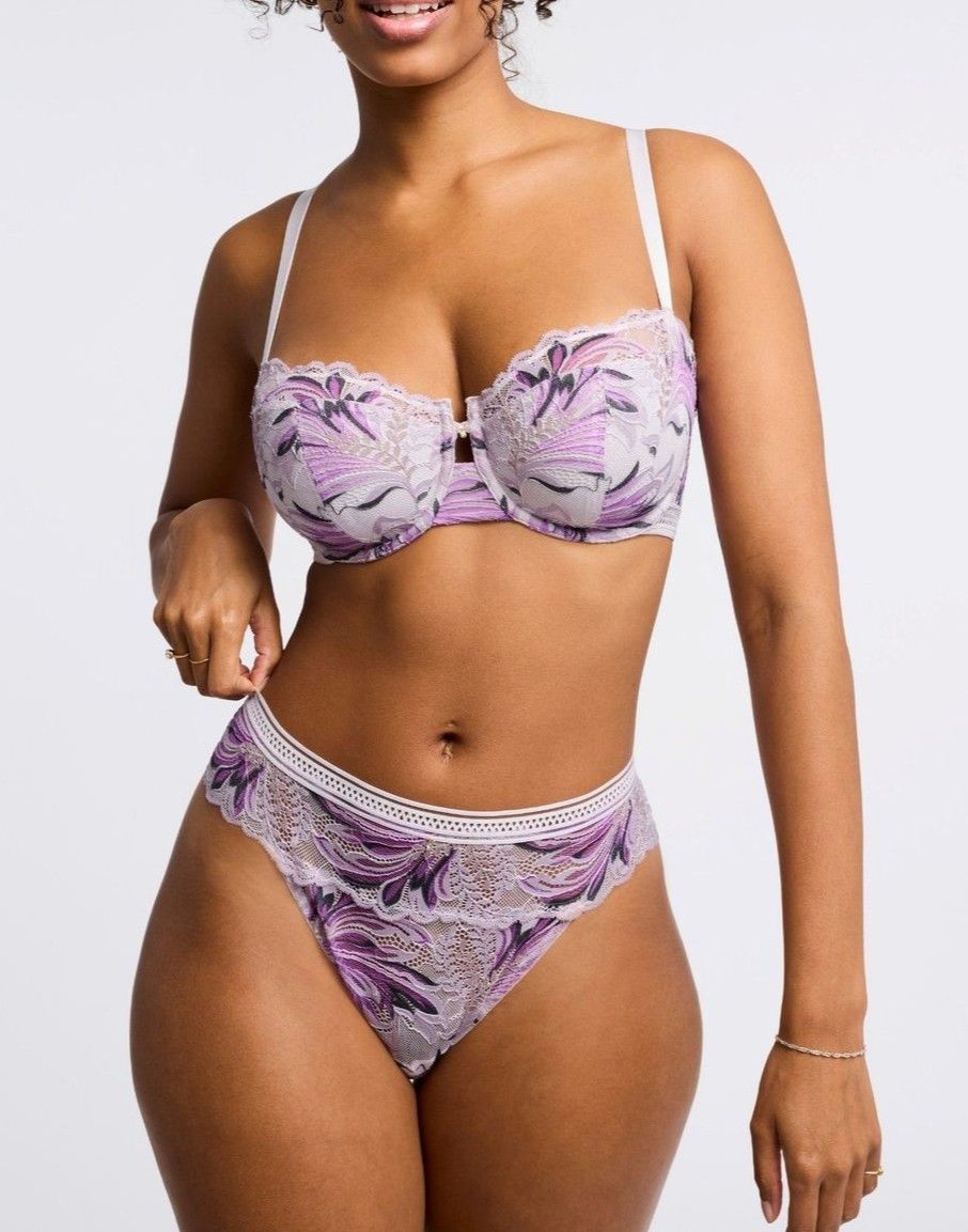 MON9553 Lavender Fields Keyhole Balconette Bra, Color: Lavender, Size: 32F