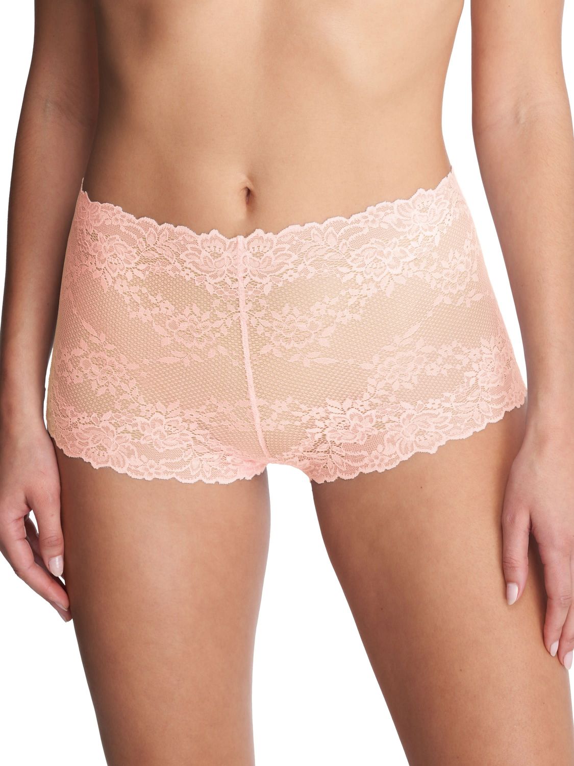 NAT775314 Heavenly Lace Boyshort, Color: Seashell (On Sale), Size: XLarge