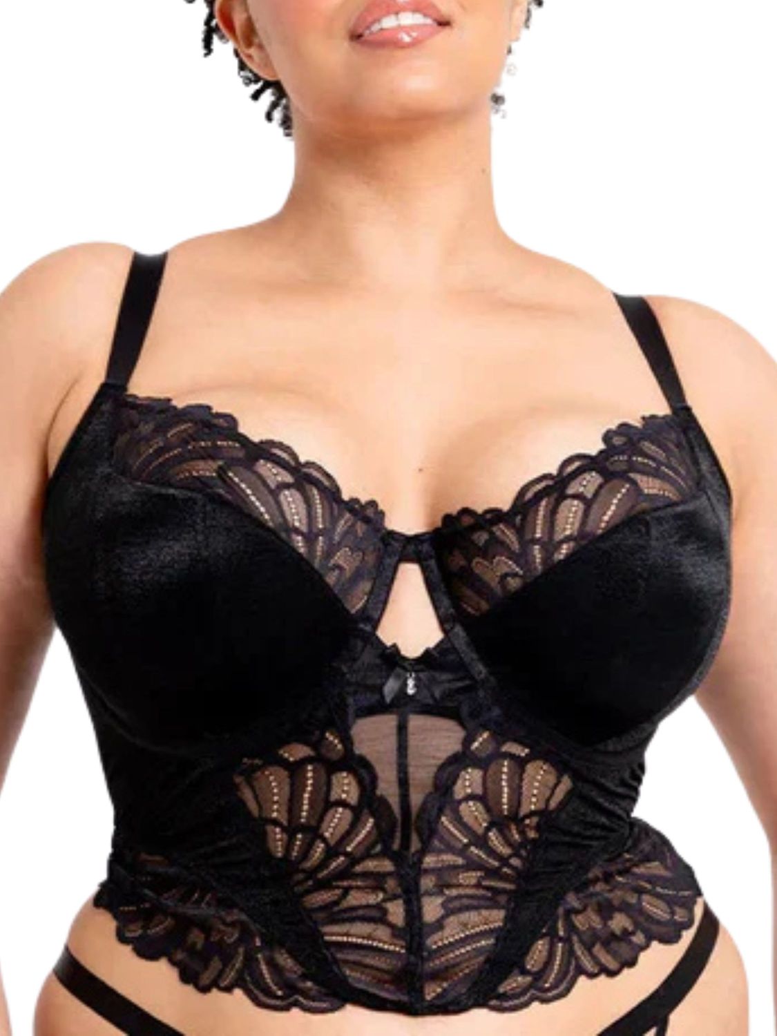 CKL081112 Boost Bombshell Balcony Longline Bra, Color: Black, Size: 32G