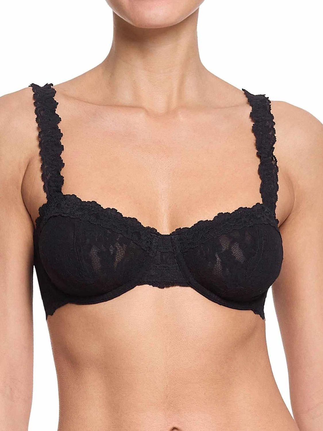 HAK17 Signature Lace Balconette Bra, Color: Black, Size: 36G