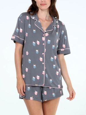 HND63955 Breakfast in Bed Jersey Shortie Set