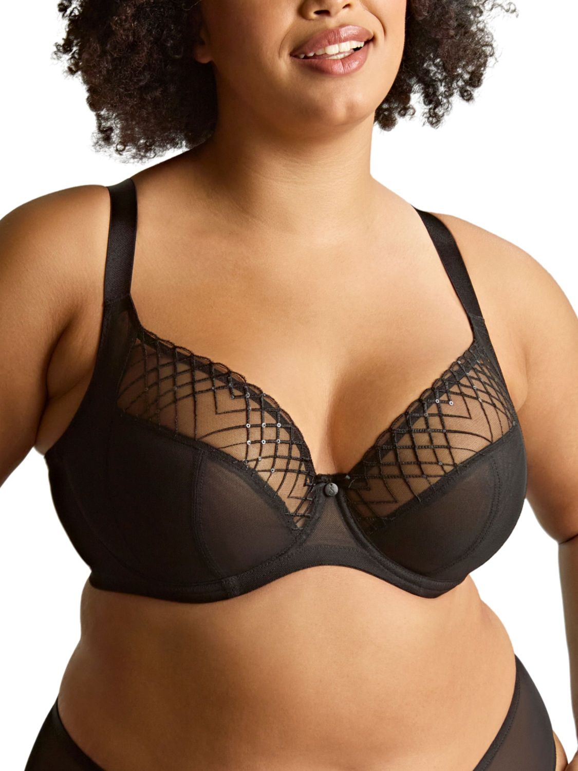 PANSC11206 Ella Plunge, Color: Black Sequin, Size: 40G
