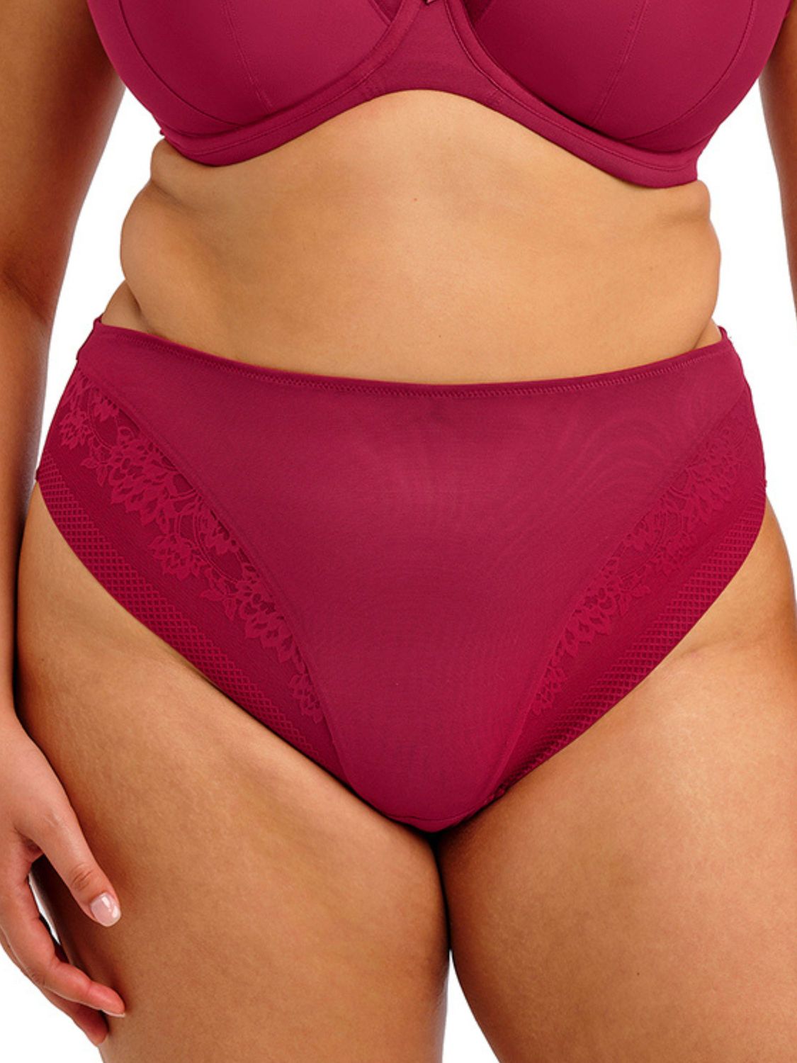 ELO302753 Nerina High Leg Brief, Color: Rouge, Size: Large